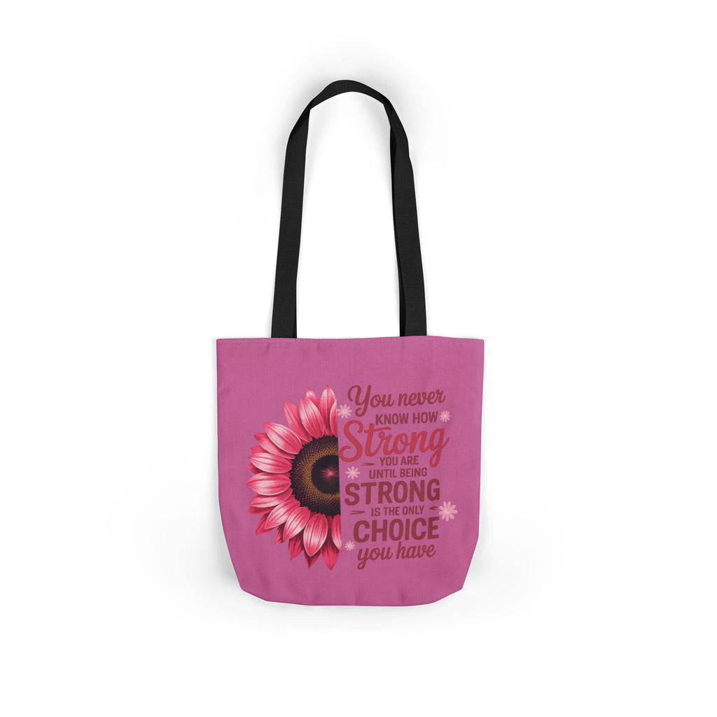 Cancer Survivor Hope Collection Inspirational Canvas Tote Bag with Floral Design