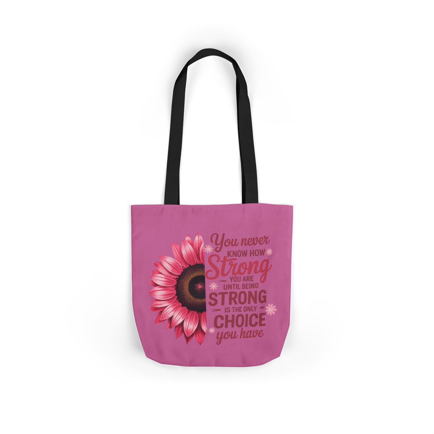 Cancer Survivor Hope Collection Inspirational Canvas Tote Bag with Floral Design
