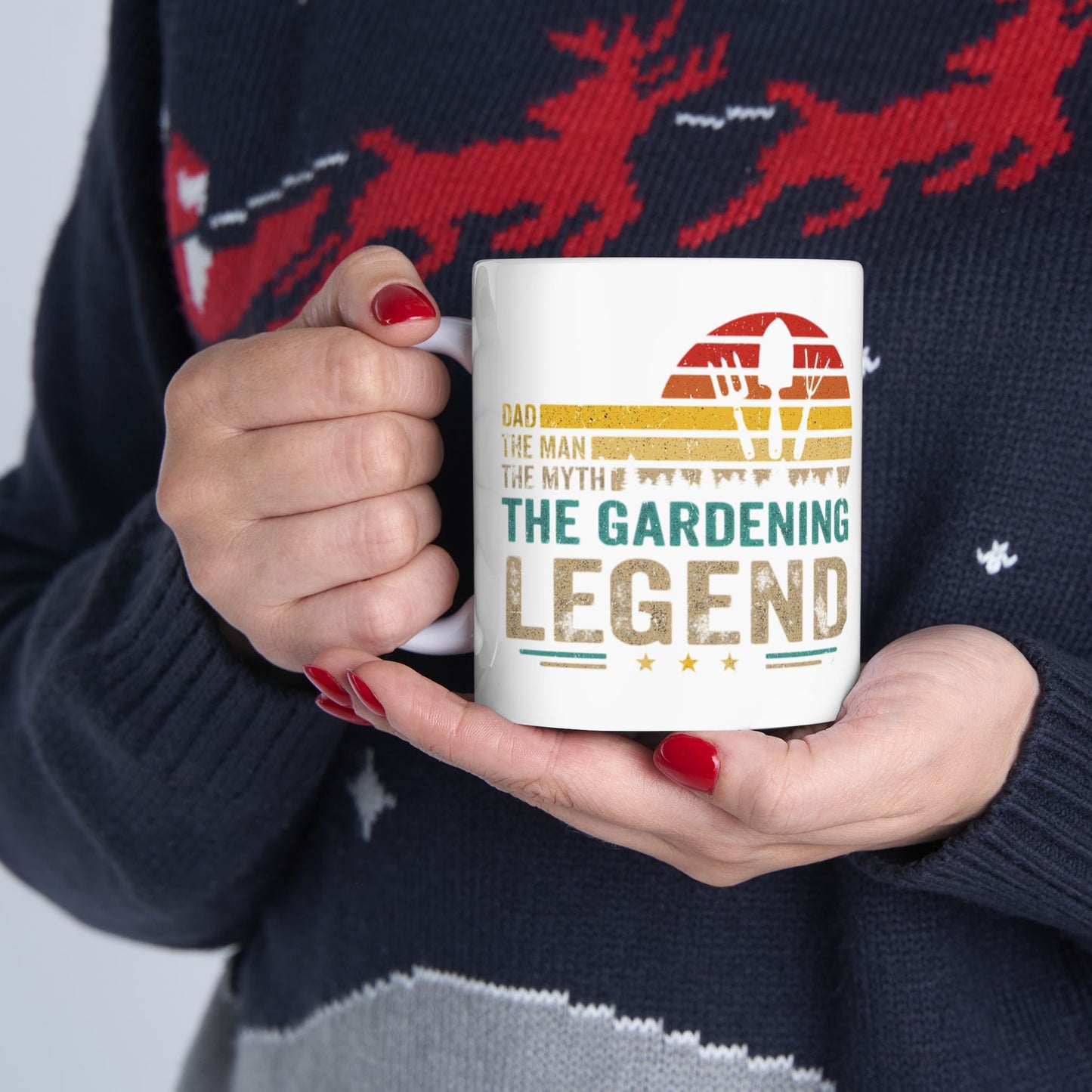 Gardening Legend Ceramic Mug for Dads, Funny Gift for Gardeners, 11oz 15oz Mug, Unique Fathers Day Present, Colorful Coffee Cup