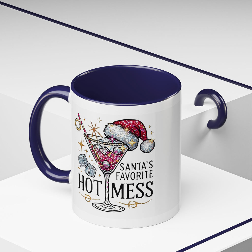 Accent Coffee Mug - "Santa's Favorite Hot Mess" Holiday Cocktail Mug (11/15 oz)