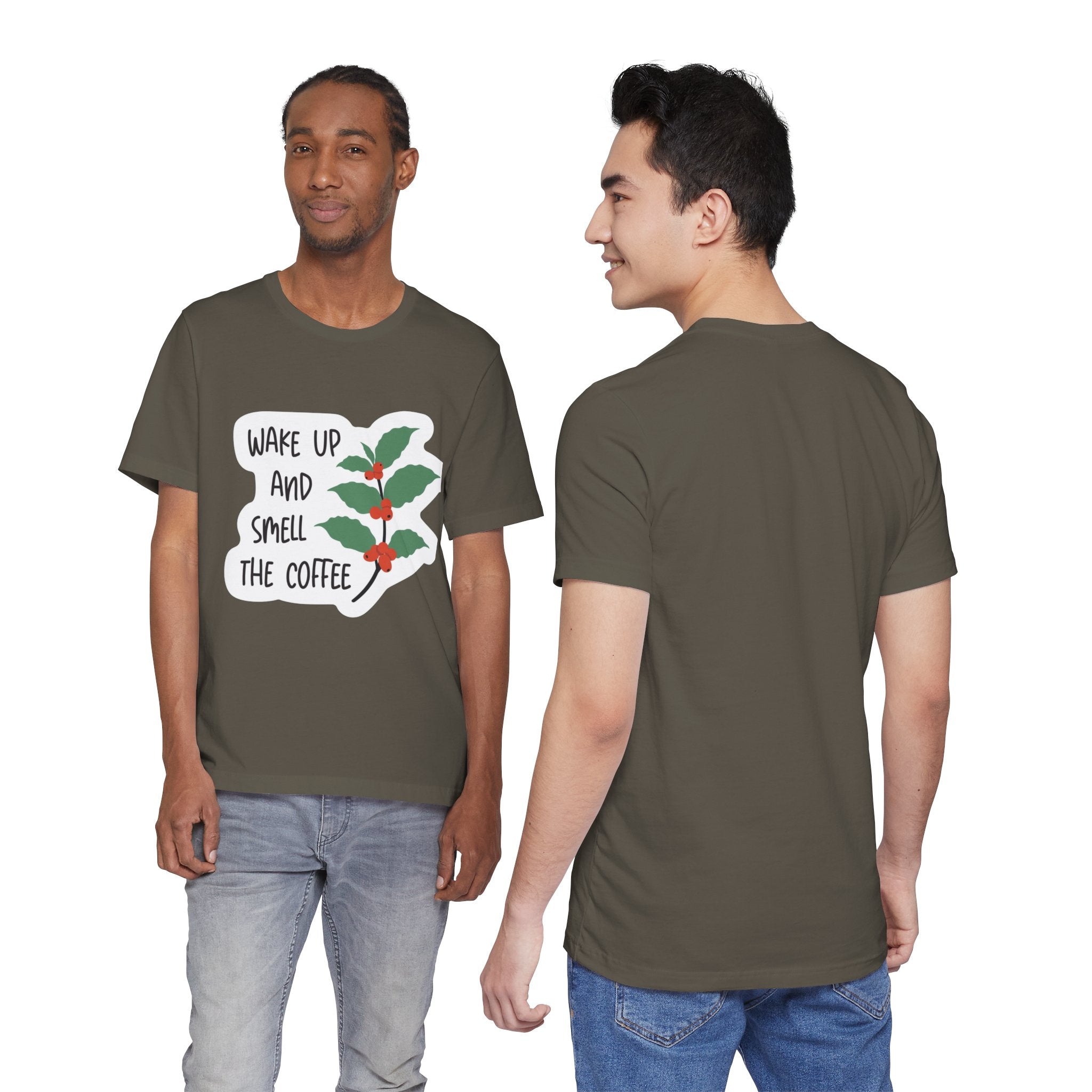 Wake Up and Smell the Coffee Tee  Coffee Plant Graphic T-Shirt