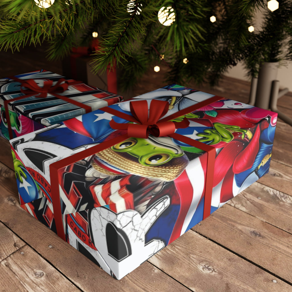 Puerto Rico Flag Graffiti Gift Wrap Sheet –flag, traditional symbols, tropical vibes, and island heritage Wrapping Paper