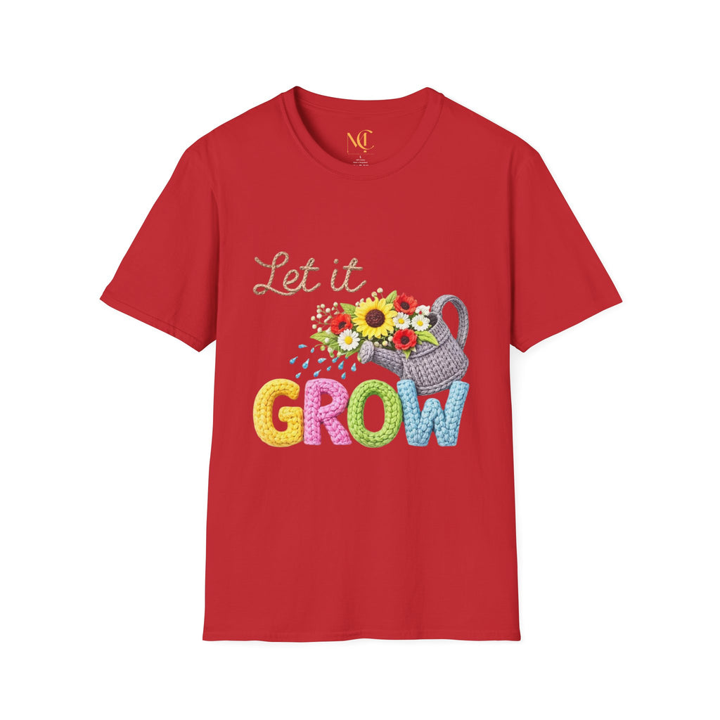 Let It Grow T-Shirt — Floral Watering Can Garden Tee