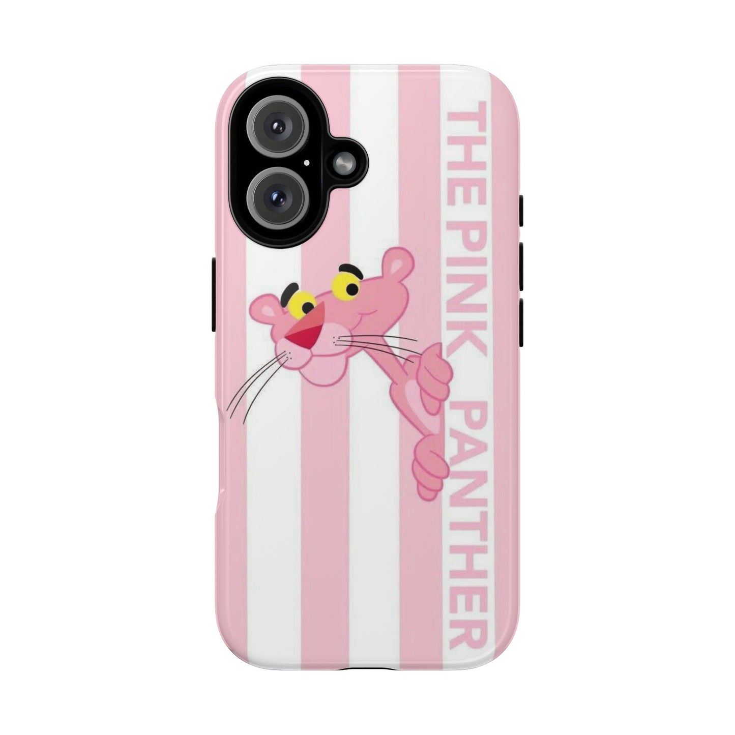 Pink Panther Tough Case Retro Striped Phone Case with "The Pink Panther" Design