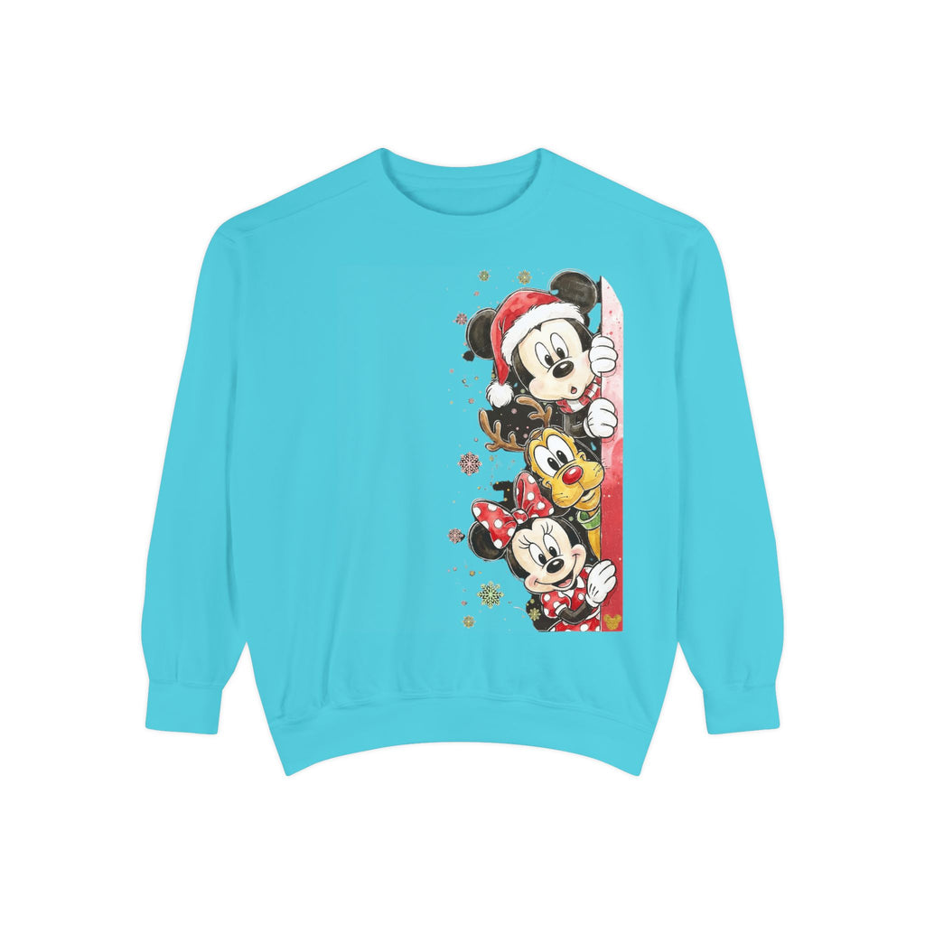 Christmas Disney Characters Sweatshirt  Mickey, Minnie & Pluto Holiday Crew Cartoon Christmas T-shirts and Sweaters