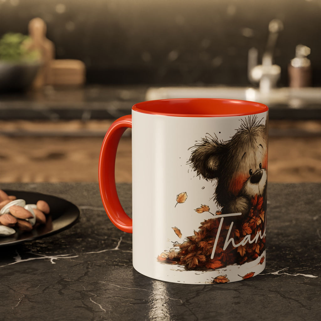 Thankful Bear Autumn Mug — Cute Fall Coffee Cup (11oz, 15oz)