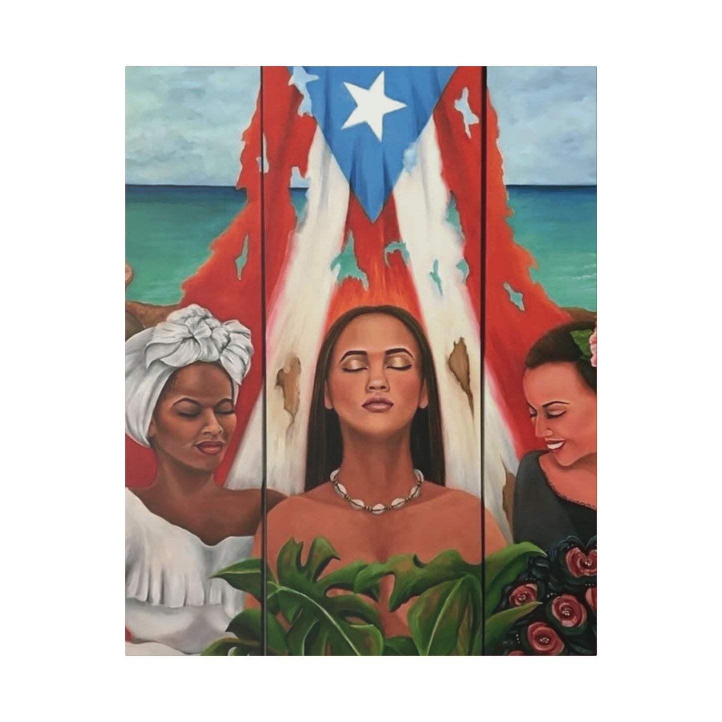 Capturing the Heart and Soul of Puerto Rican Art, Ethnic Canvas Print, Gift for Art Lovers, Beach-Themed Artwork