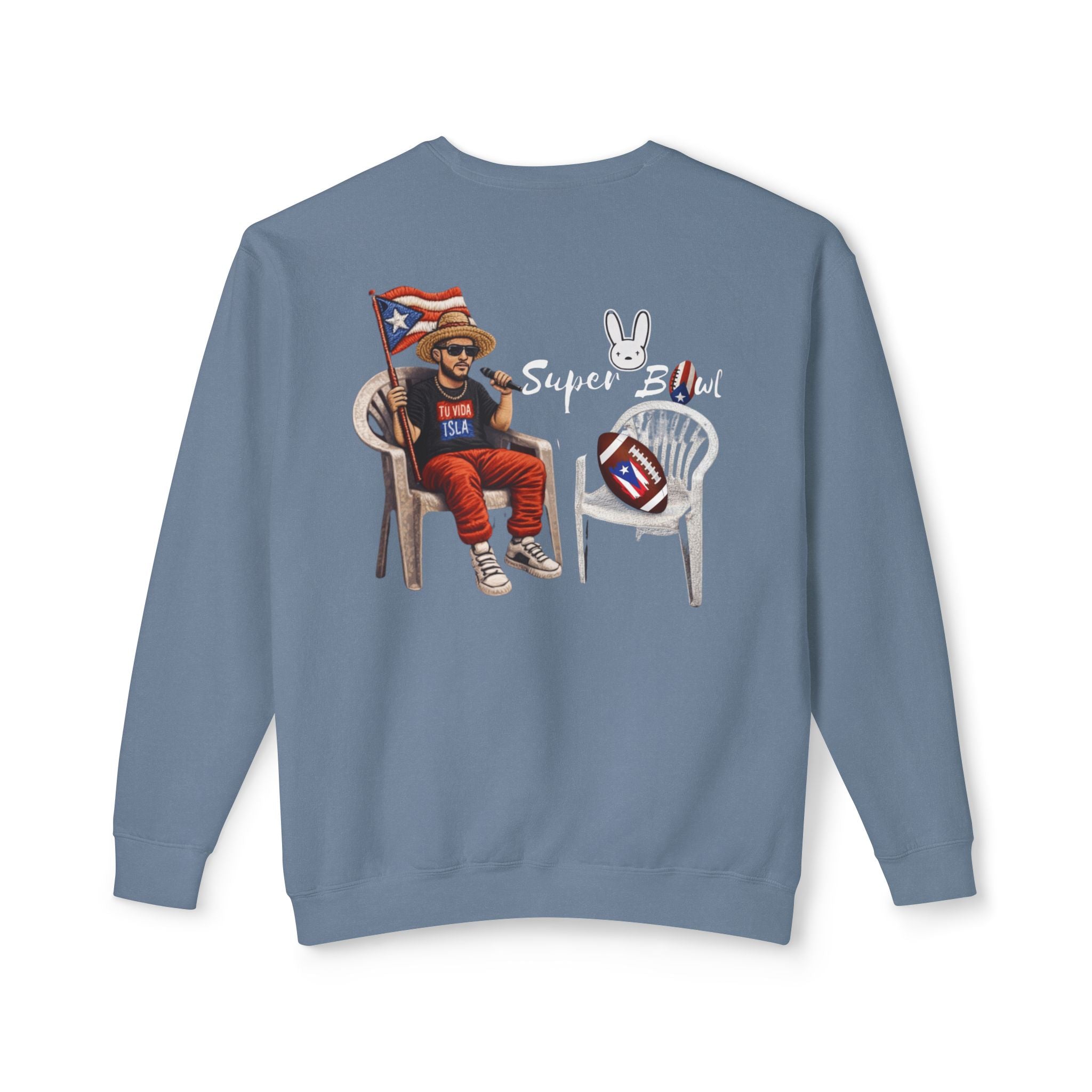 Benito Super Bowl 94 Puerto Rico Shirt Chair Vibes Crewneck Sweatshirt