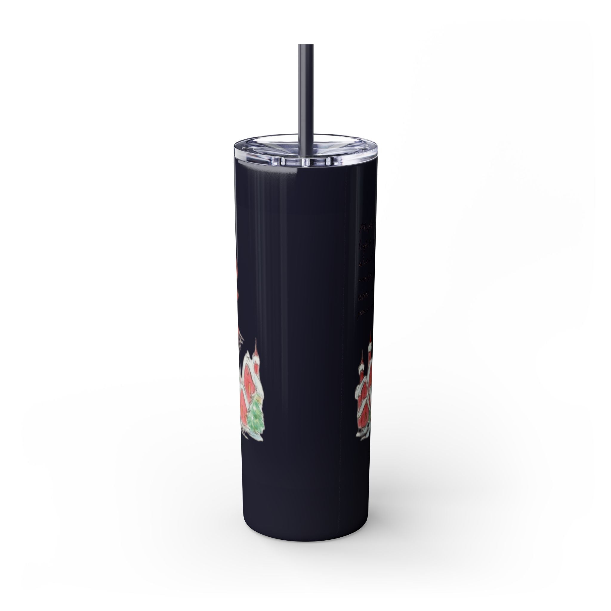 Grinch Christmas Skinny Tumbler with Straw — Dr. Seuss Holiday Quote Design, 20oz Christmas Mugs Collection