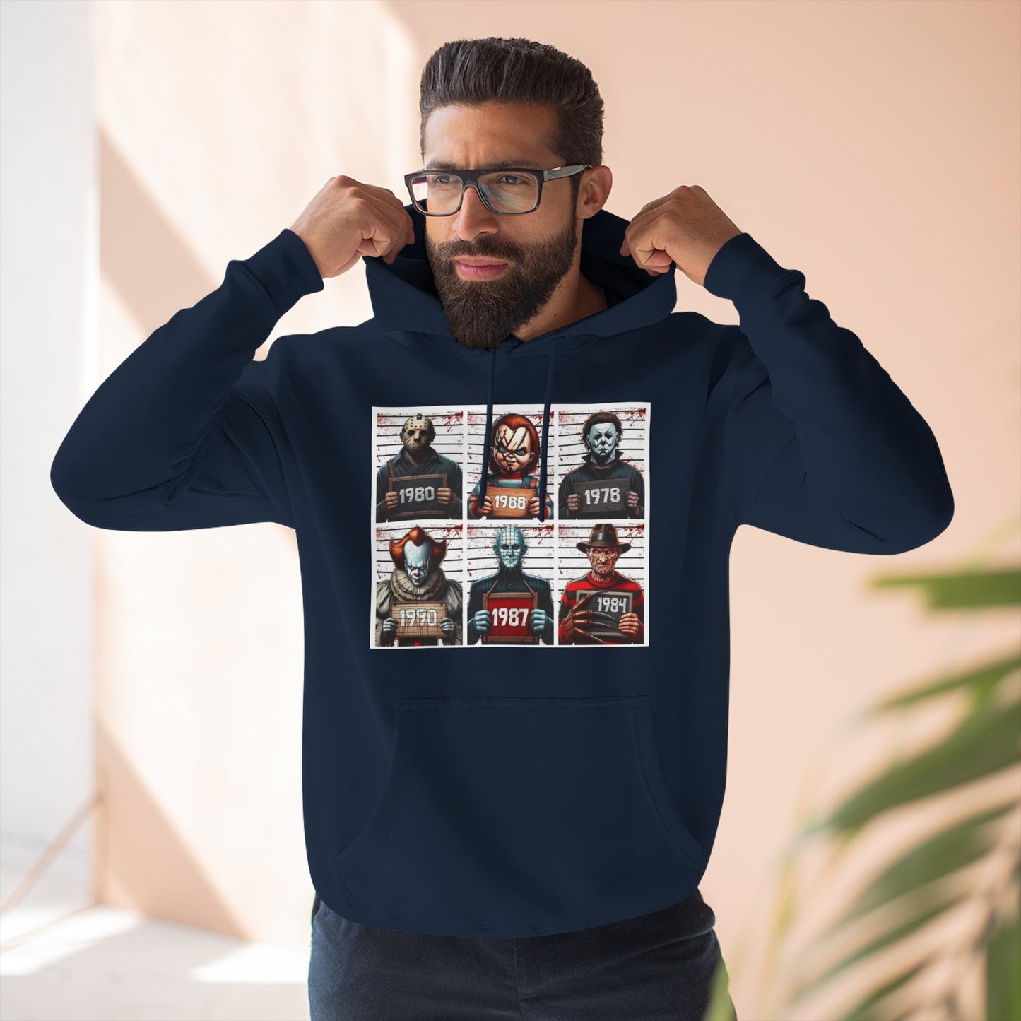 Spooky Vibes Only Halloween Sweater Retro Horror Movie Three-Panel Fleece Hoodie, Halloween Gift, Cozy Sweatshirt, Movie Lover Apparel, Vintage Movie Merchandise