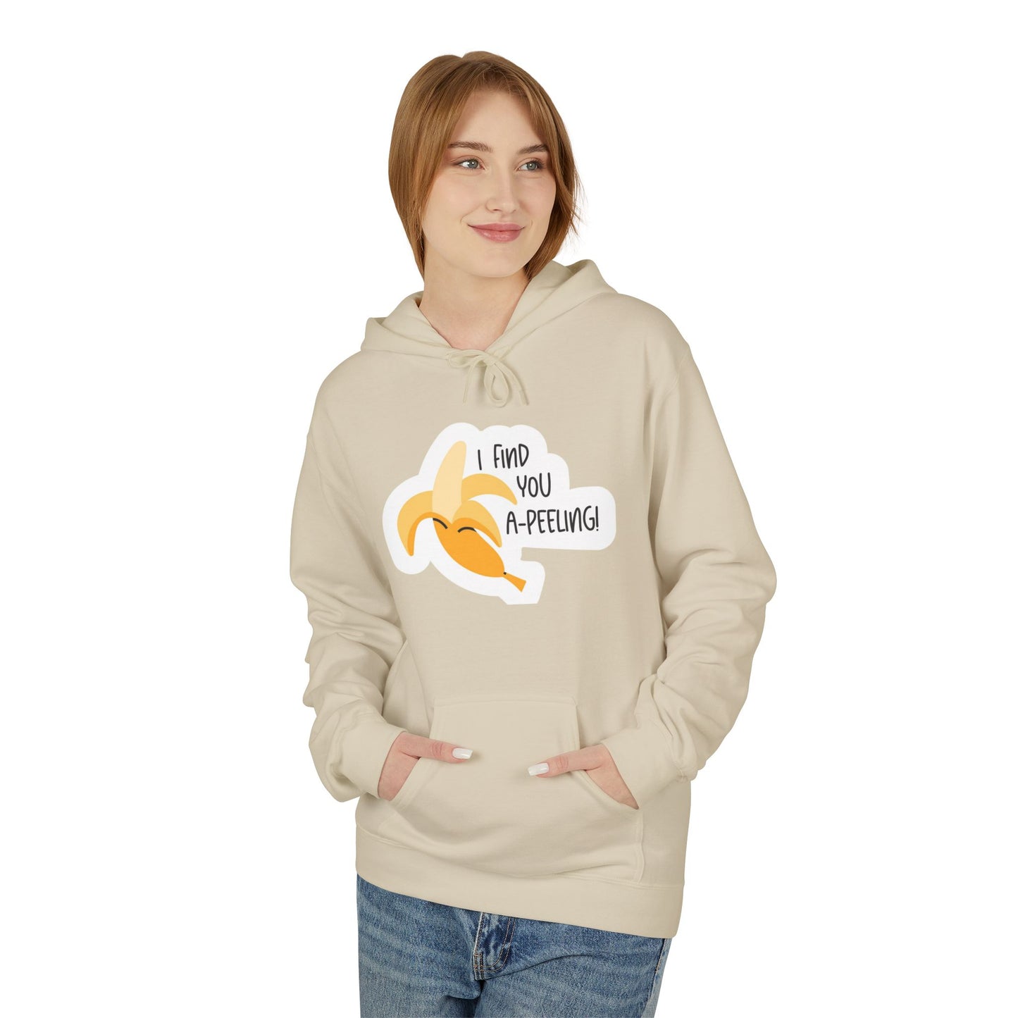 Peeling Banana Hoodie  "I Found You (Peeling)" Cute Fruit Pun Pullover