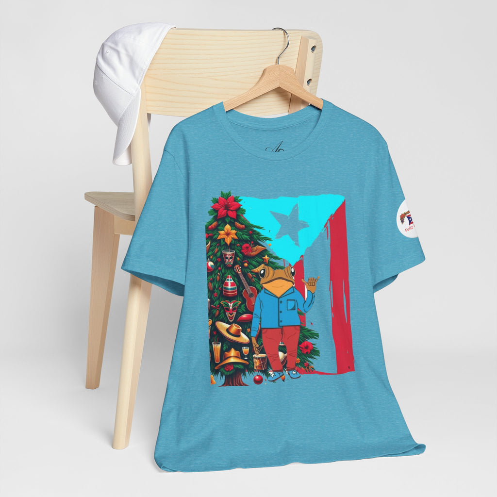 Puerto Rico Holiday T-Shirt  Coquí by Christmas Tree Graphic Puerto Rico’s Navidades
