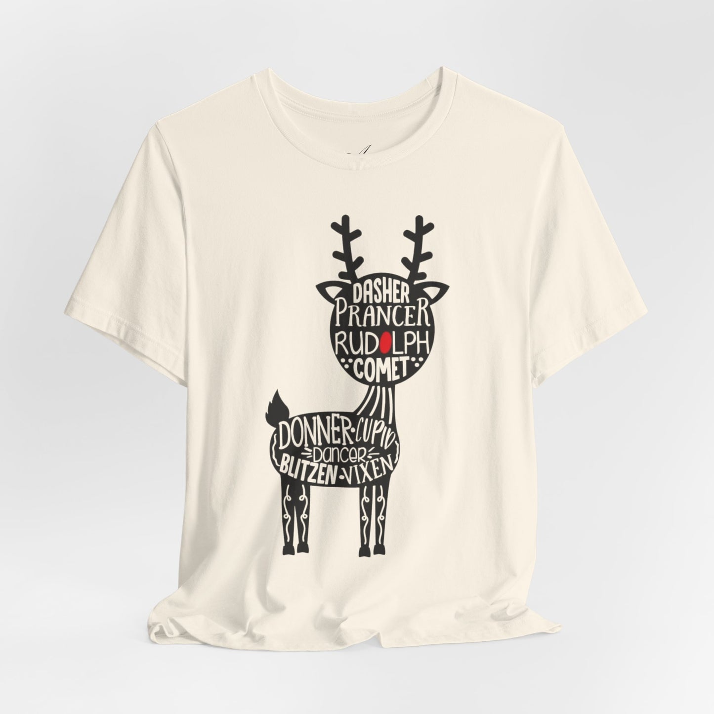 Christmas Reindeer Graphic Tee - Unisex Jersey Short Sleeve Shirt
