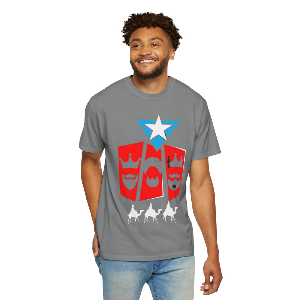 The Three Kings T-Shirt — Puerto Rican Three Kings Graphic Tee (Star & Crown Silhouettes)