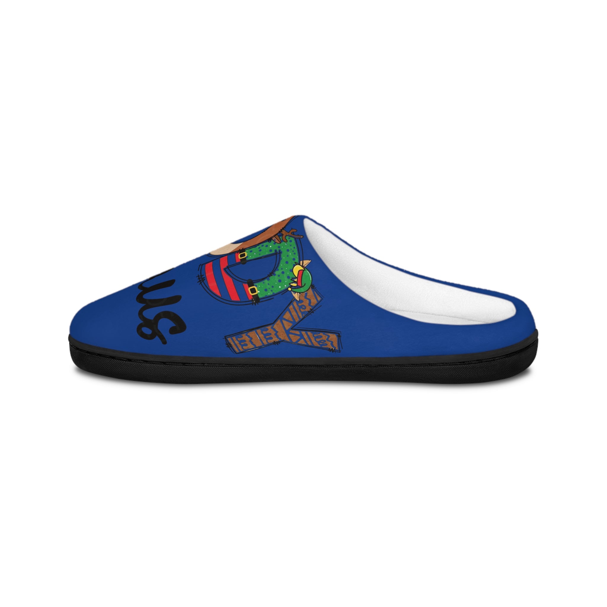 Men's Slippers - 'Dad Claus' Holiday Indoor Slip-On with Festive Christmas Design