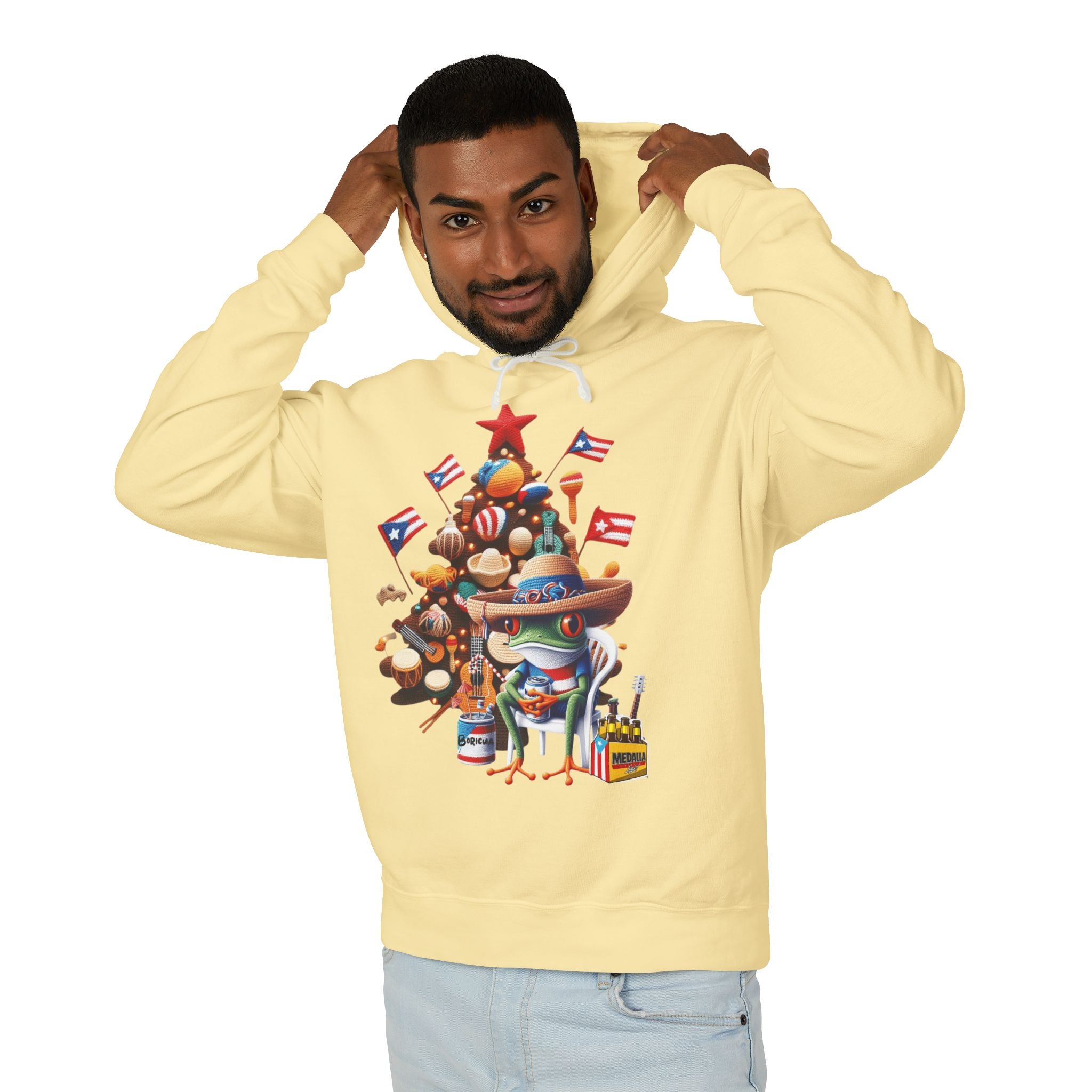 Puerto Rico Navidades Holiday Fiesta Hoodie — Puerto Rican Christmas Tree Graphic Sweatshirt