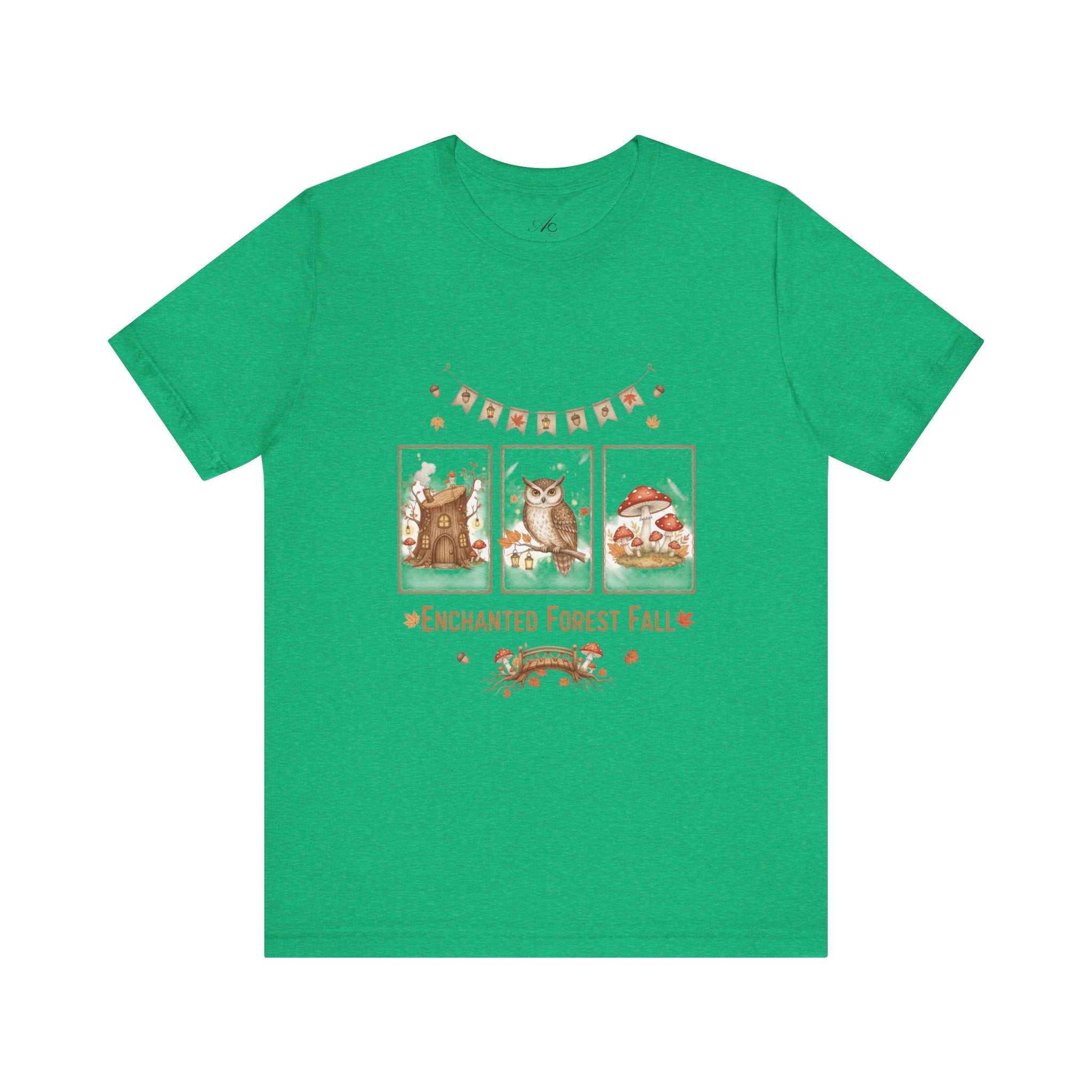 Enchanted Forest Fall Tee, Cute Owl Shirt, Autumn Graphic Tee, Nature Lover Gift, Cozy Fall Apparel, Wildlife T-Shirt, Unisex Fall Top