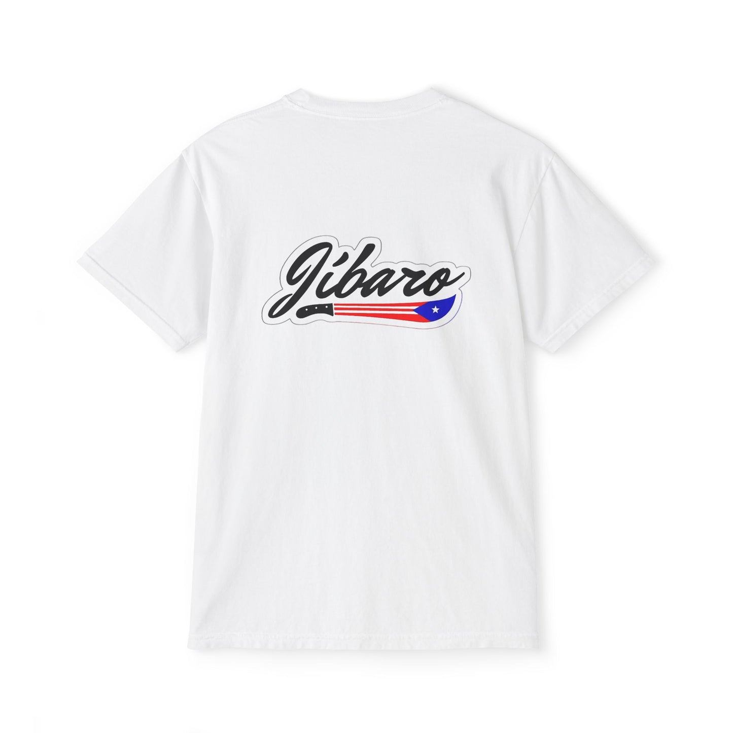Jibaro Pocket TShirt Unisex Garment-Dyed Tee for Cultural Pride Puerto Rico Embroidered TShirt & Unisex Crewneck Sweatshirt