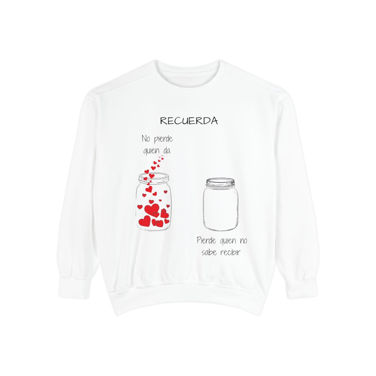 Recuerda: No Pierdas La Esperanza Jar of Hearts Sweatshirt