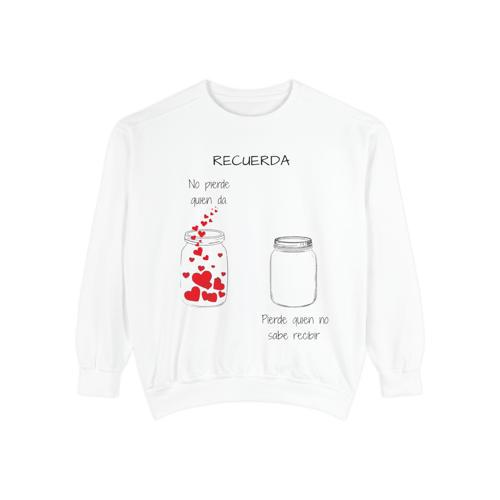 Recuerda: No Pierdas La Esperanza Jar of Hearts Sweatshirt