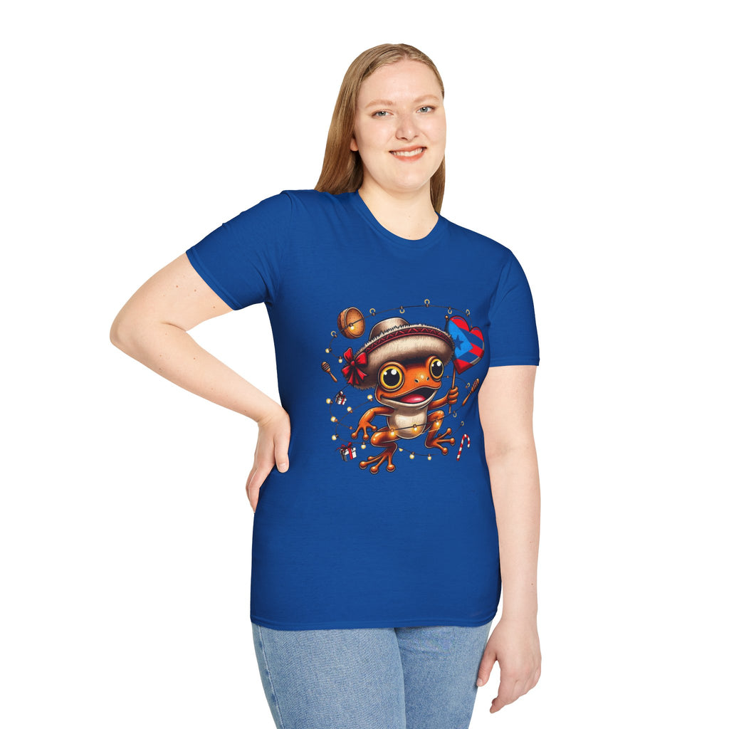 Puerto Rico Frog Holiday T-Shirt  Cute Coquí with Flag Heart (Christmas) Puerto Rico Navidades