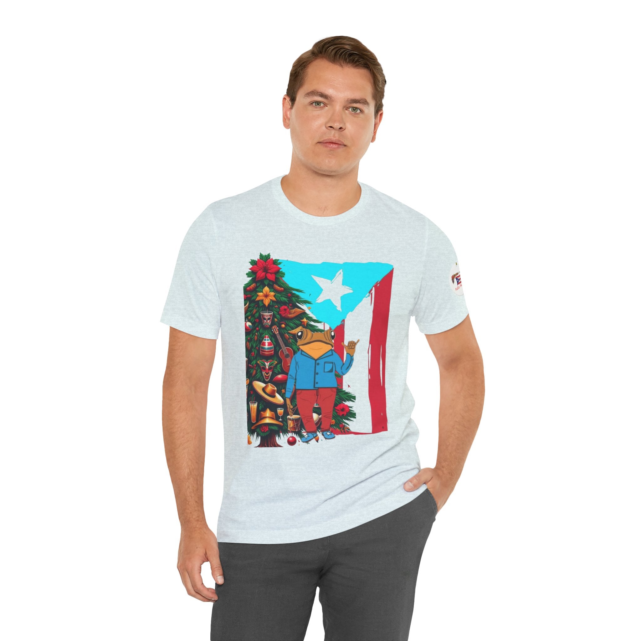 Puerto Rico Holiday T-Shirt  Coquí by Christmas Tree Graphic Puerto Rico’s Navidades