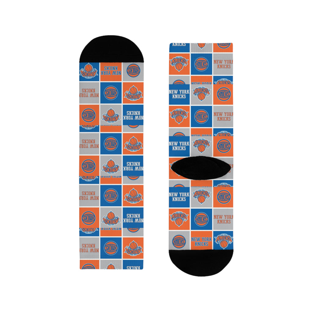 Basketball-Inspired Pattern Crew Socks — Retro Sports Sublimation Socks NY