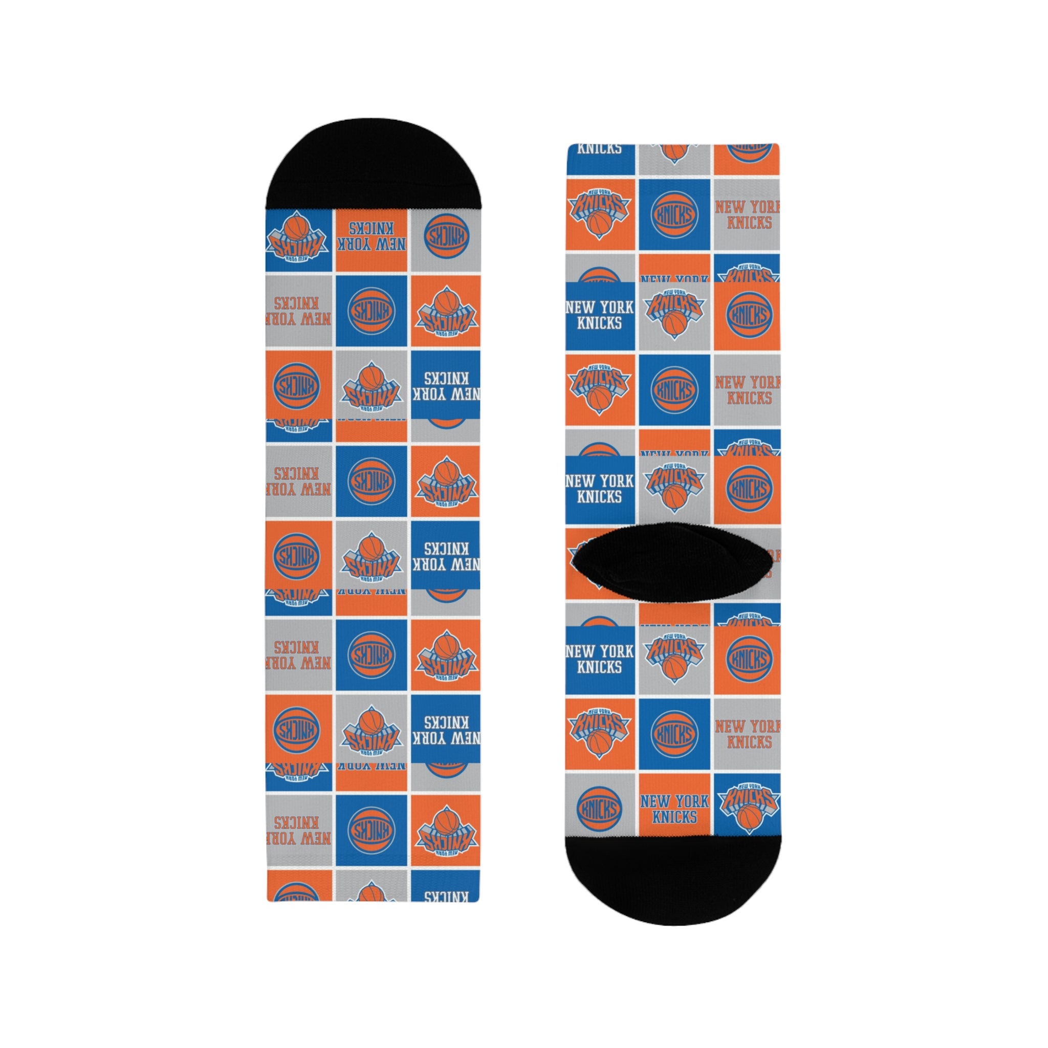 Basketball-Inspired Pattern Crew Socks — Retro Sports Sublimation Socks NY