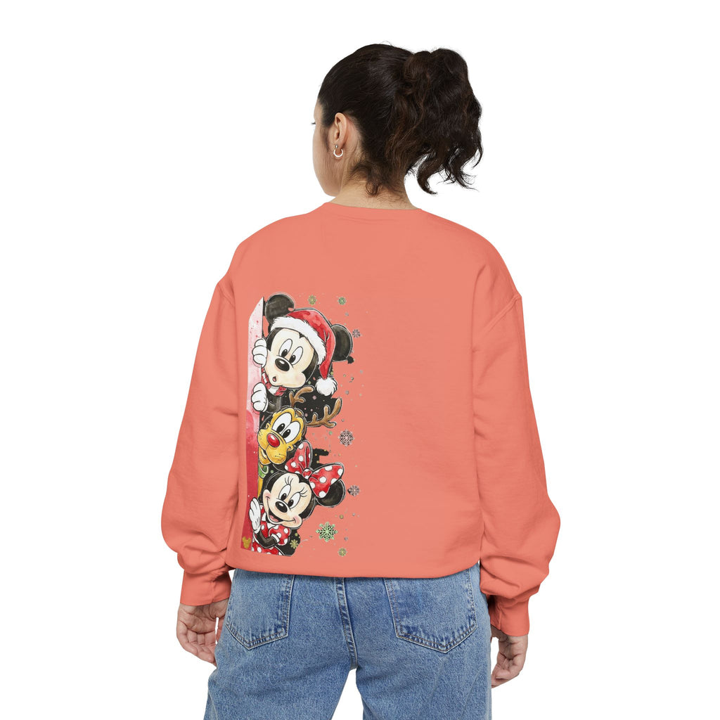 Christmas Disney Characters Sweatshirt  Mickey, Minnie & Pluto Holiday Crew Cartoon Christmas T-shirts and Sweaters