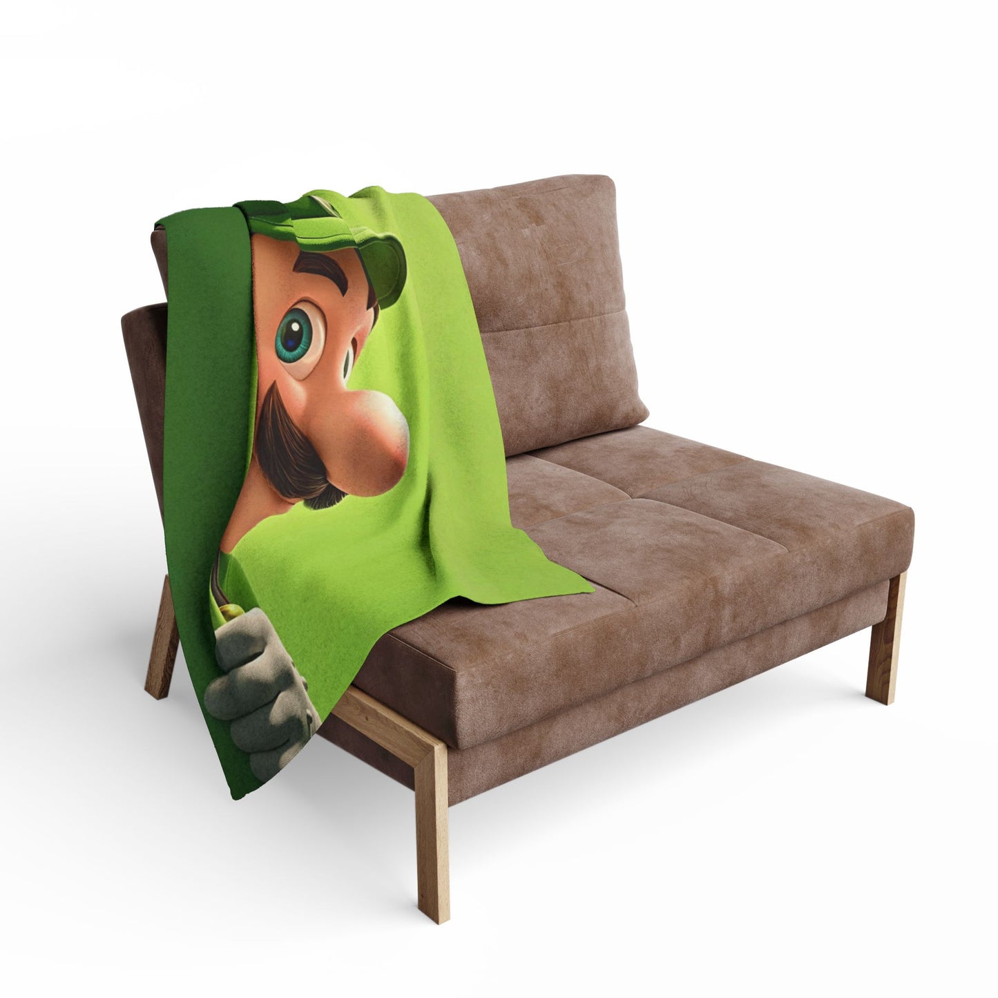 Luigi Peek Fleece Blanket – Green Video Game Character Throw