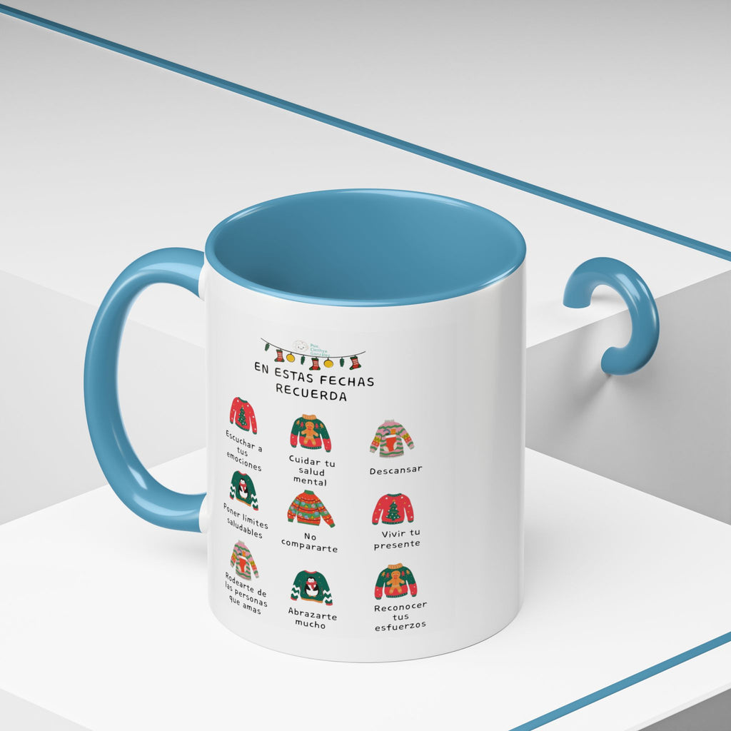 Coffee Mug — 'En Estas Fechas Recuerda' Holiday Sweater Reminder Accent Mug (11/15oz)