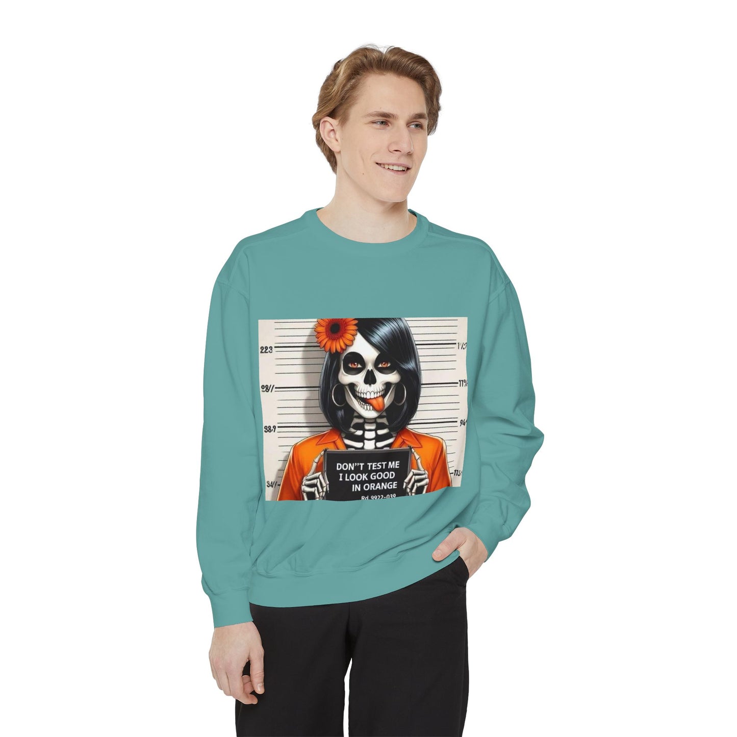 “Too Cool to Be Cold” Funny Sweater Unisex Skull Sweatshirt with Quote | Cozy Halloween Fashion, Gift for Fall Celebrations,