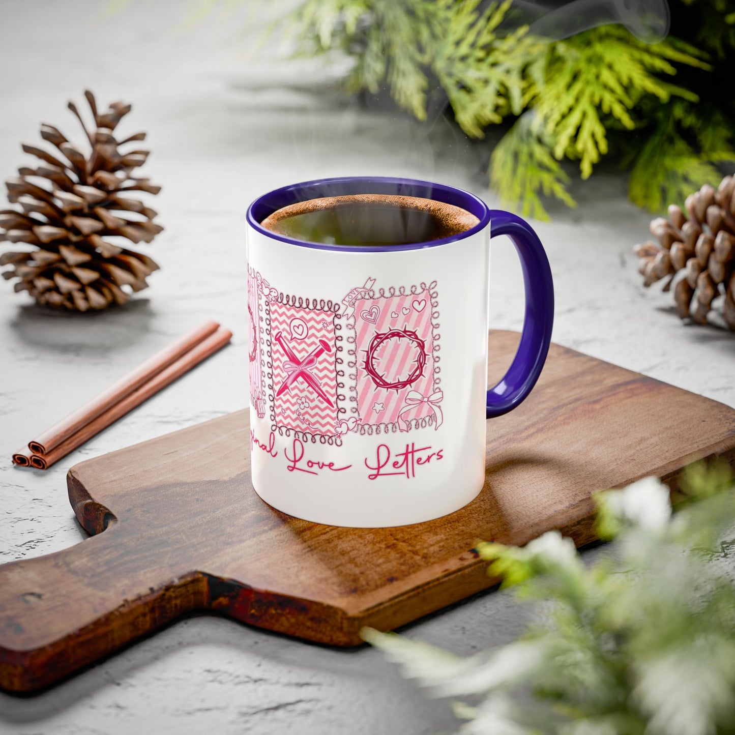 Love Letters XOXO Ceramic Mug — Colorful 11oz & 15oz Coffee Cup