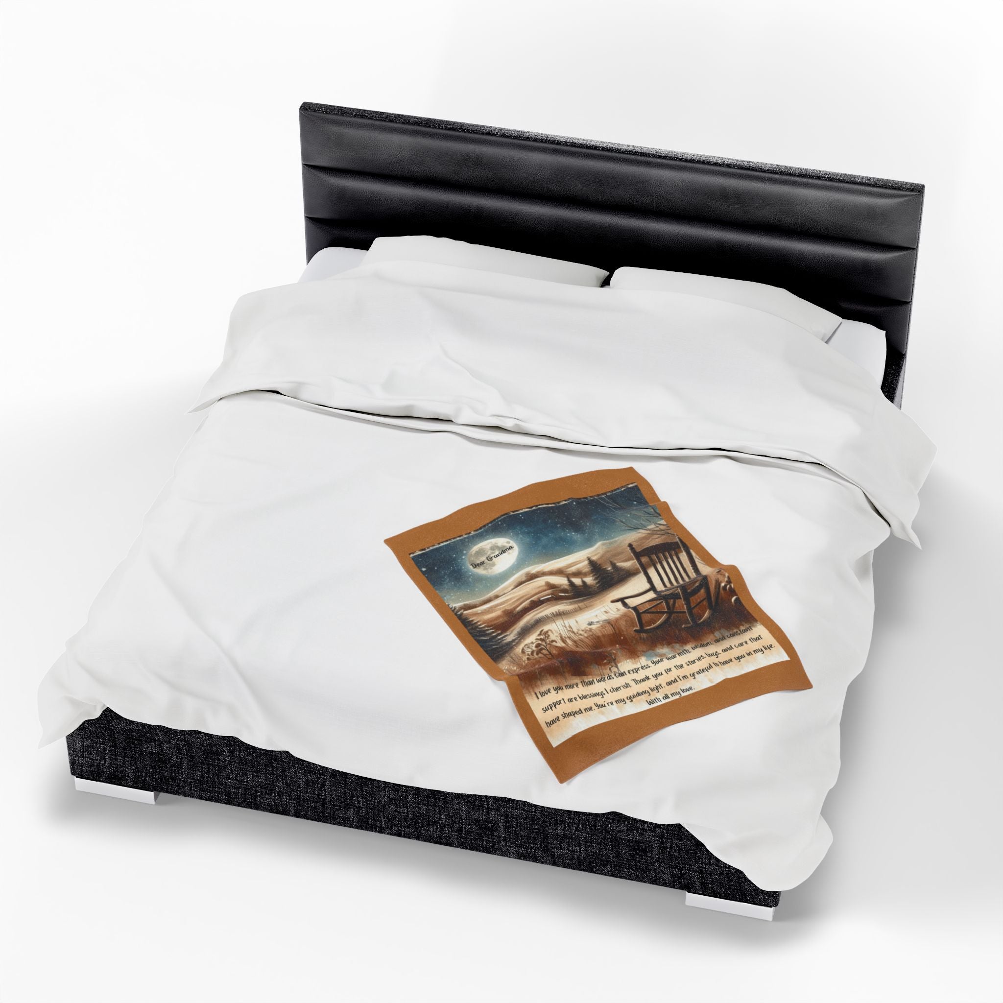 'Dear Grandma' Rocking Chair Winter Landscape Keepsake Blanket Blanket Gift for Grandma
