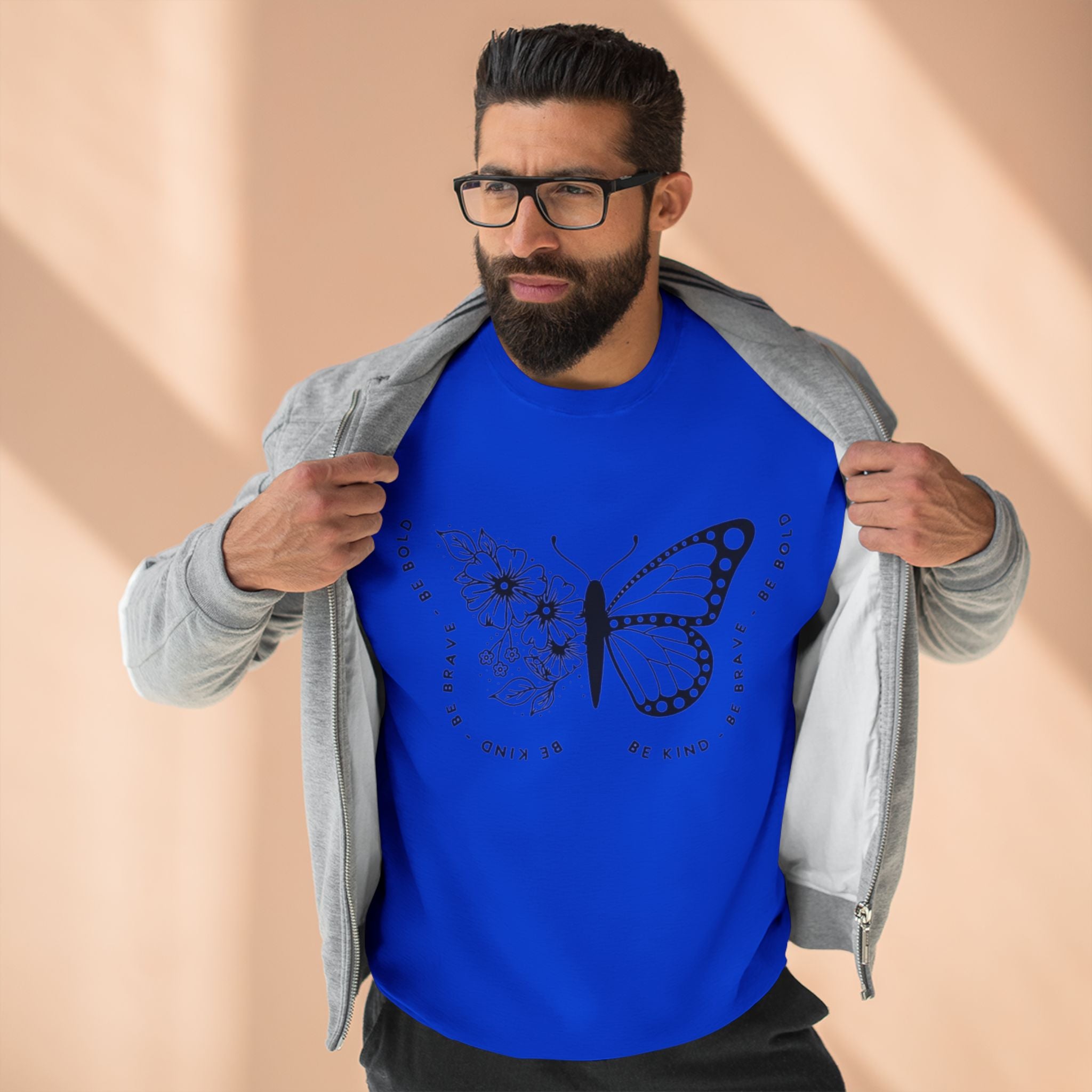 Butterfly Floral Crewneck Sweatshirt  "Broken Is Beautiful" Inspirational Sweatshirt