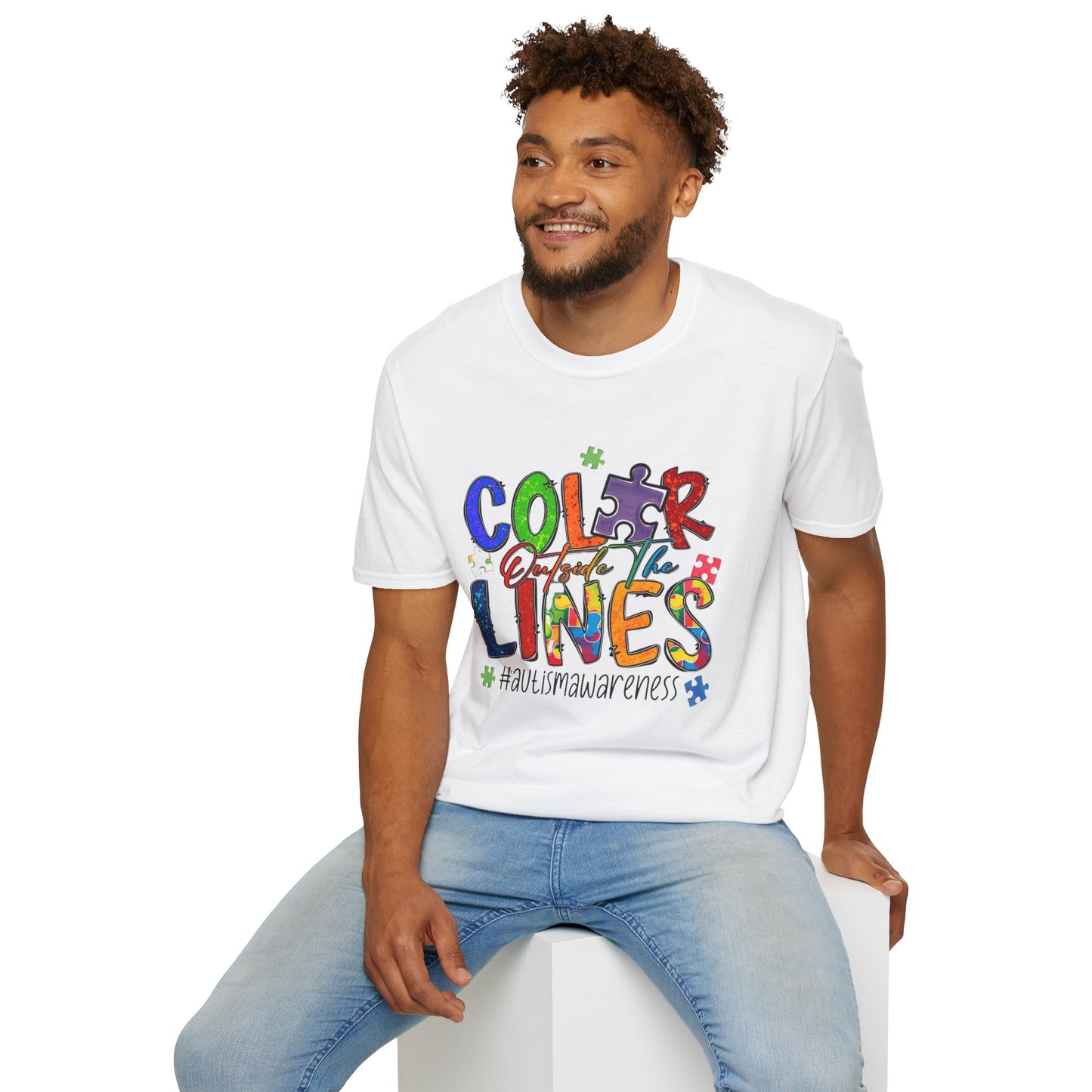 Color Outside the Lines Unisex T-Shirt for Autism Awareness