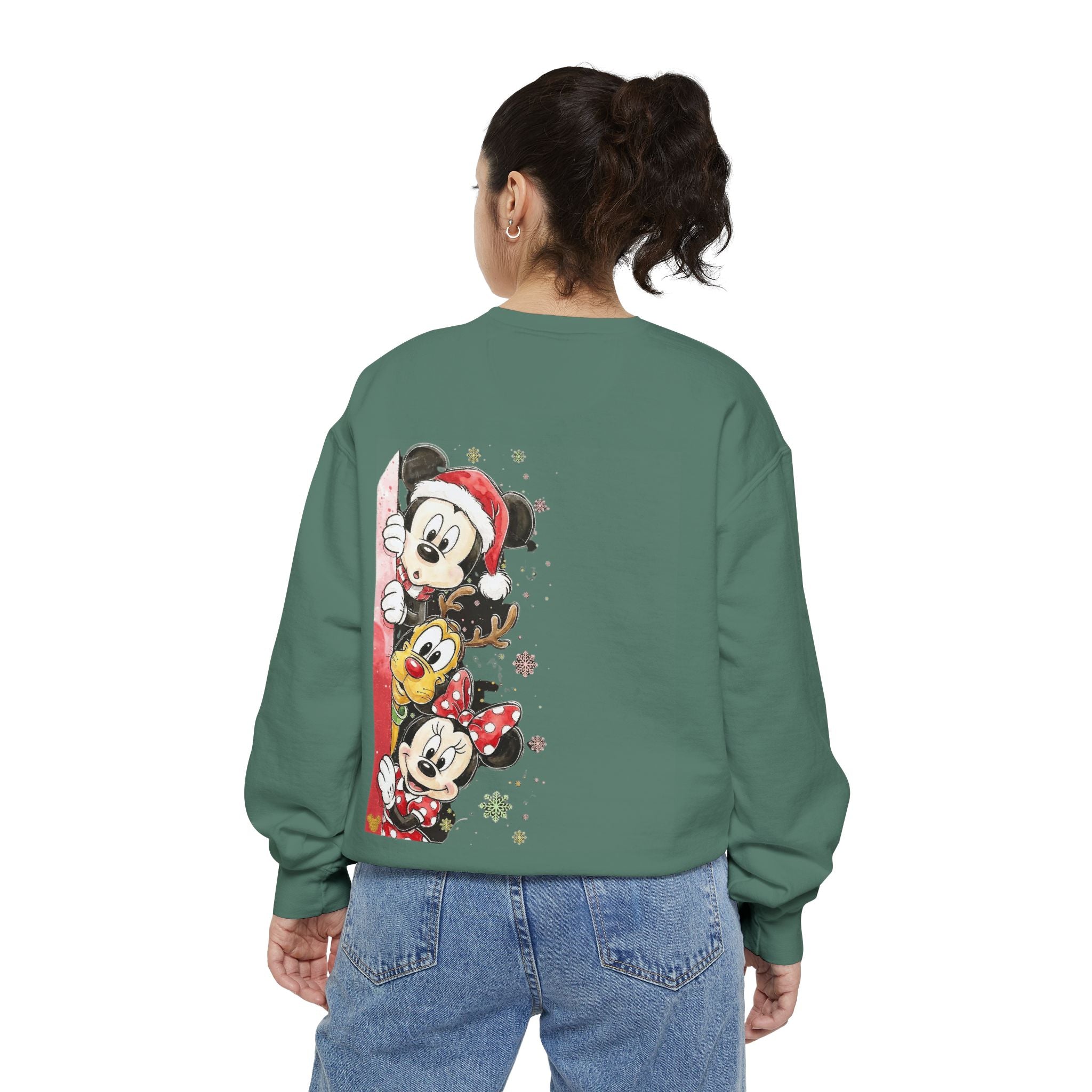 Christmas Disney Characters Sweatshirt  Mickey, Minnie & Pluto Holiday Crew Cartoon Christmas T-shirts and Sweaters