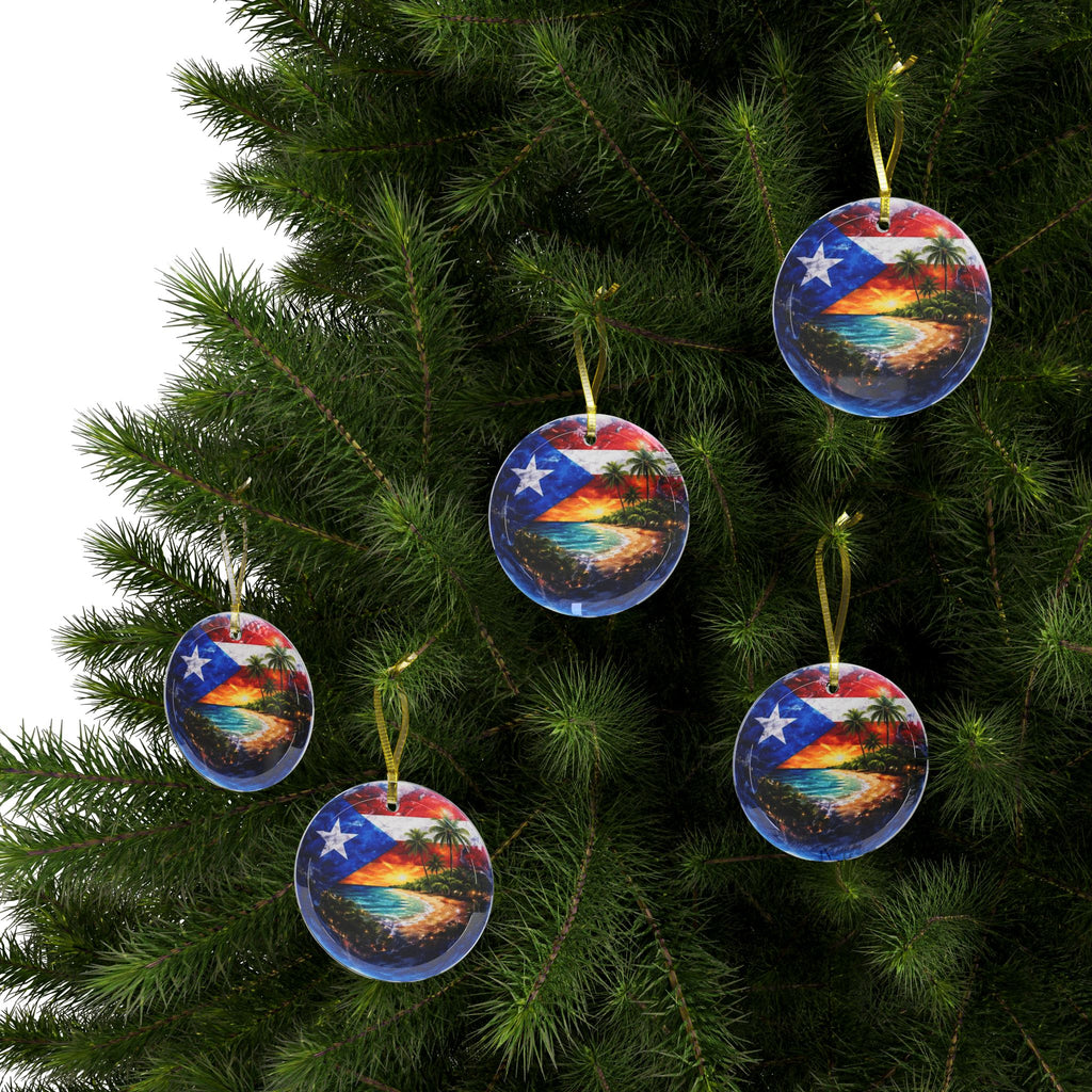 Boricua Pride Glass Ornament – Puerto Rico Island Decor Gift