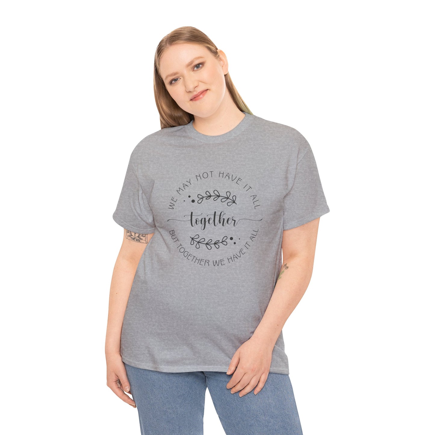 Together Floral Circle Tee  "Together" Inspirational Family Unity Shirt