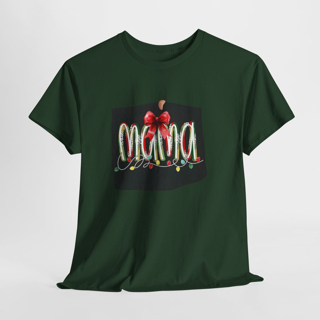 Festive Mama Tee, Cozy Holiday Shirt, Gift for Mom, Christmas T-Shirt, Unisex Cotton Tee