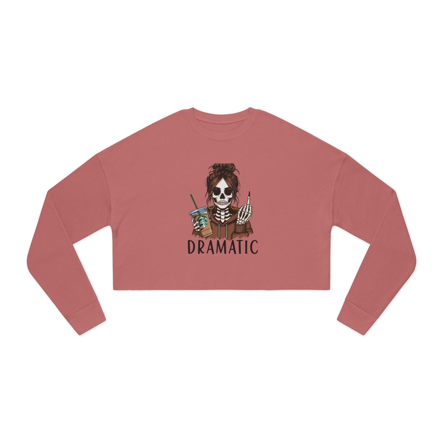 Dramatic Skeleton Cropped Sweatshirt - Trendy Apparel for Artists, Halloween Fashion, Casual Wear, Gifts for Creatives, Fall Style