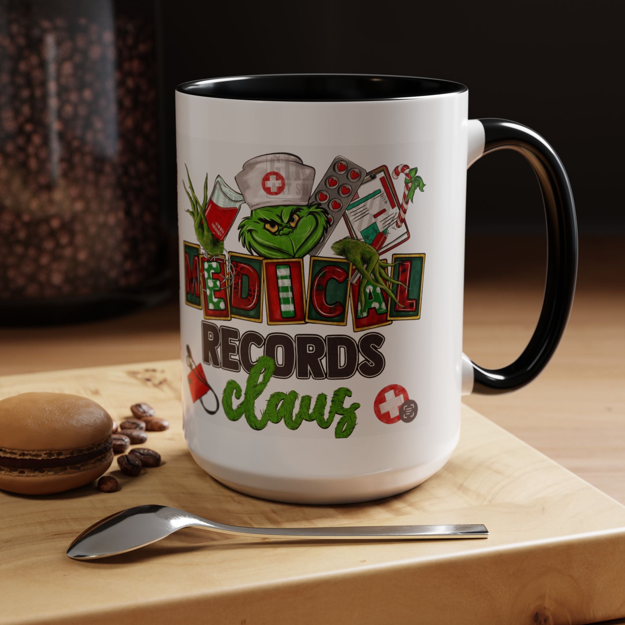Medical Records Claus Coffee Mug — Funny Holiday Nurse & Medical Staff Gift (11/15oz) Medical Christmas Mug,