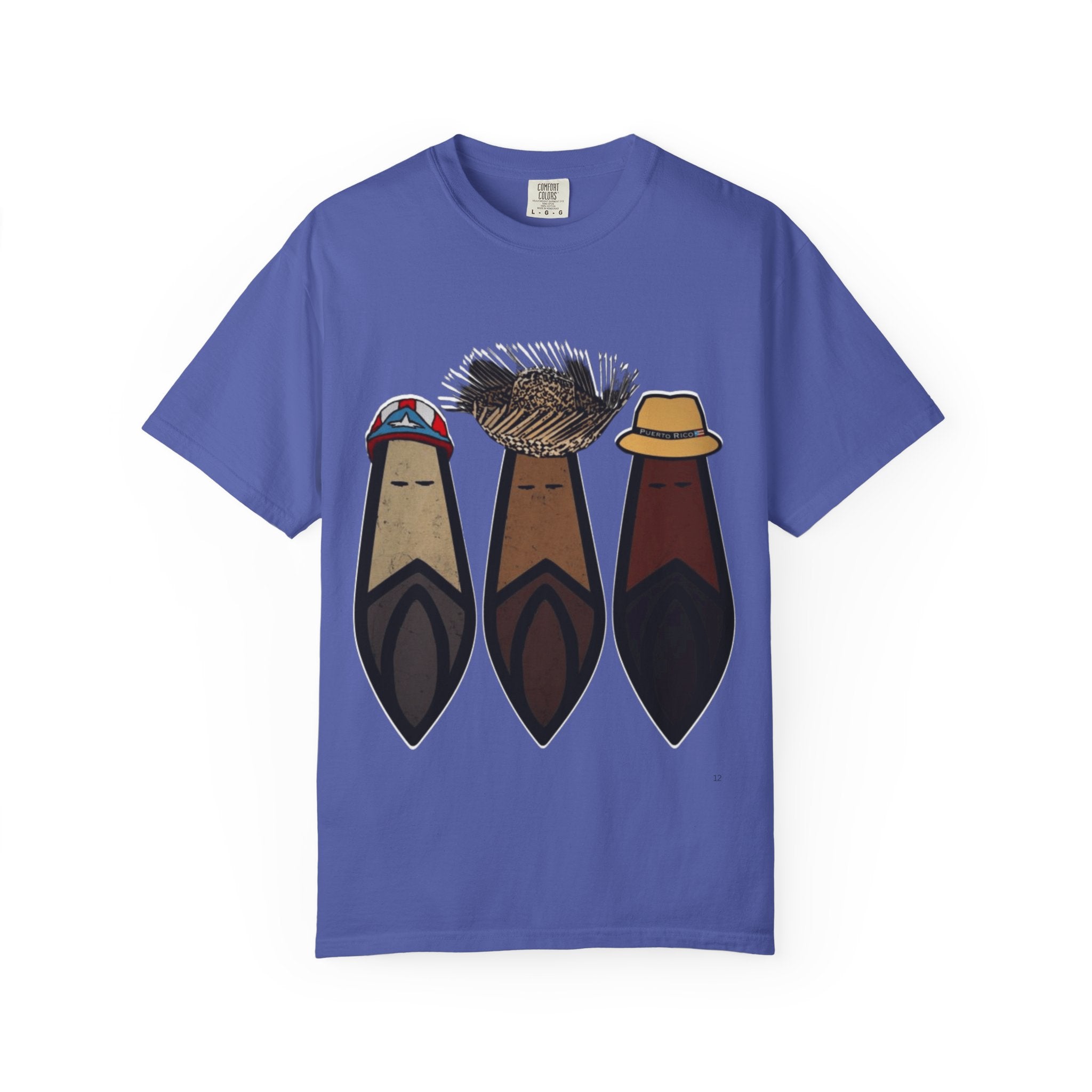 Puerto Rican Batey Cabin T-Shirt  Three Masks & Rustic House Graphic Tee Puerto Rico Navidades
