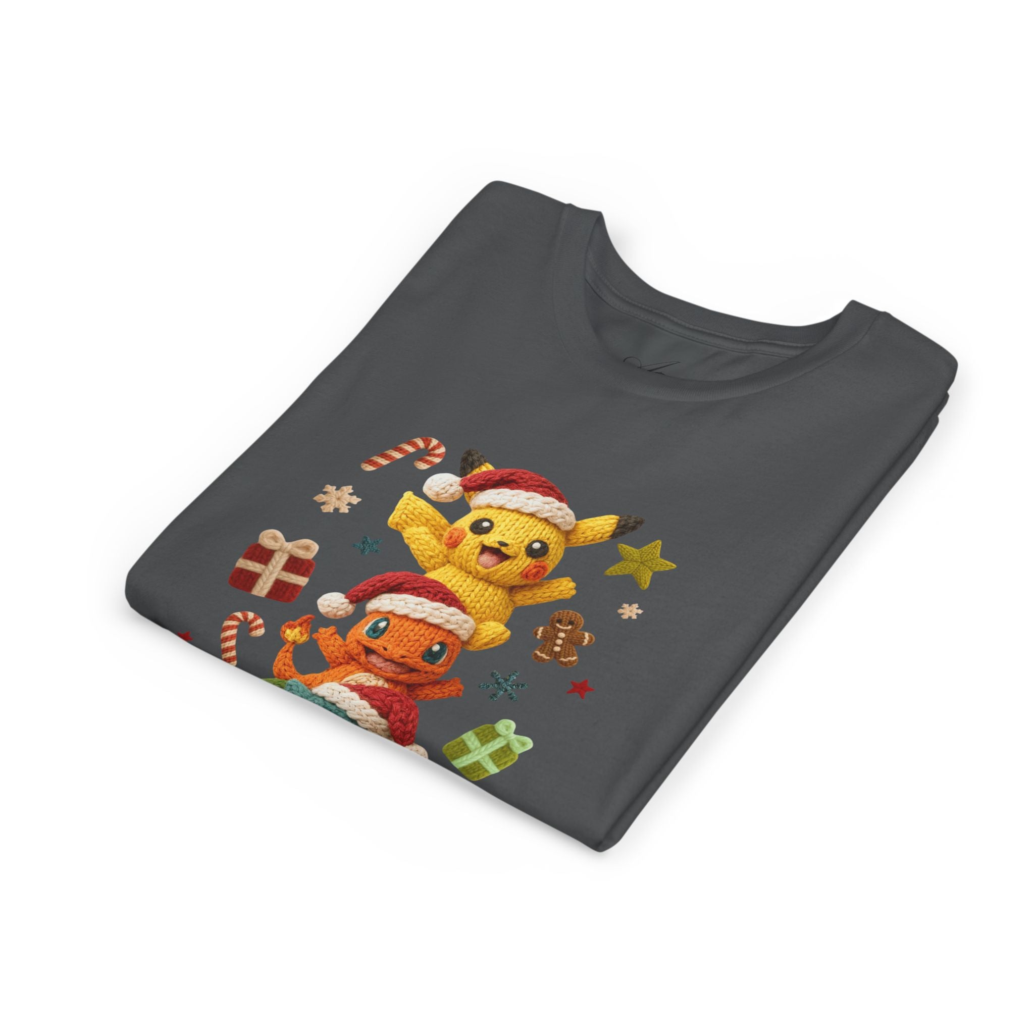 Kids Holiday Tee  Cute Stacked cartoon Characters Christmas Design
