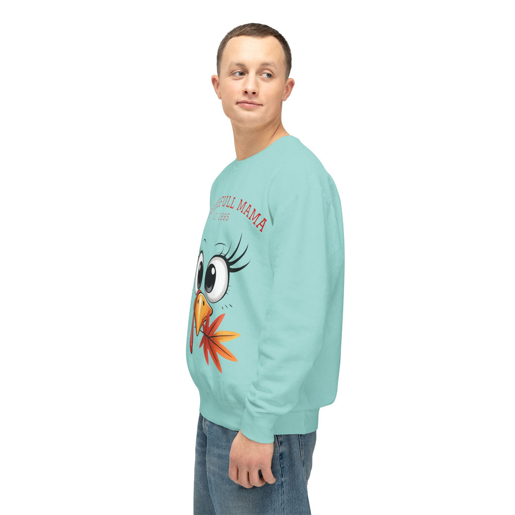 Thanksgiving Mama Sweatshirt  Cute Turkey Face "Thanksgfull Mama" Fall Pullover Fall T-Shirts and Sweatshirts Collection