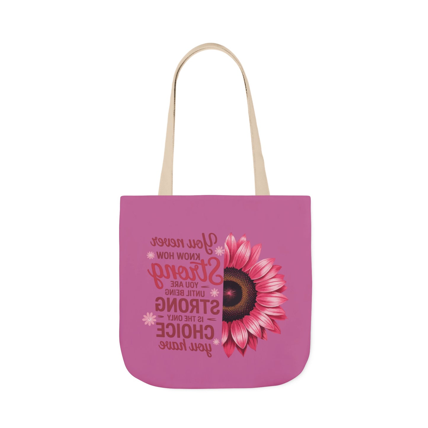 Cancer Survivor Hope Collection Inspirational Canvas Tote Bag with Floral Design