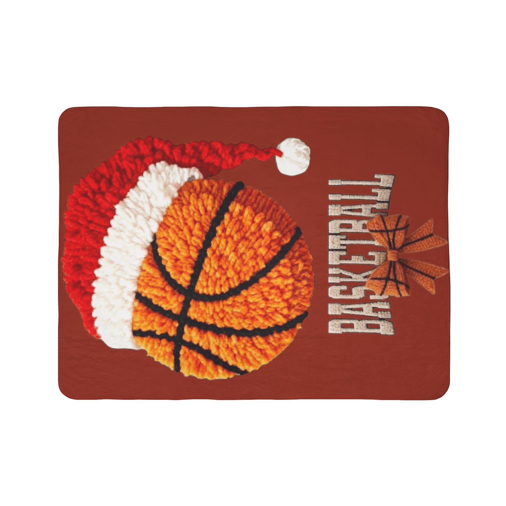Magical Christmas Cartoon Blanket Basketball Santa Sherpa Blanket  Cozy Holiday Basketball Throw