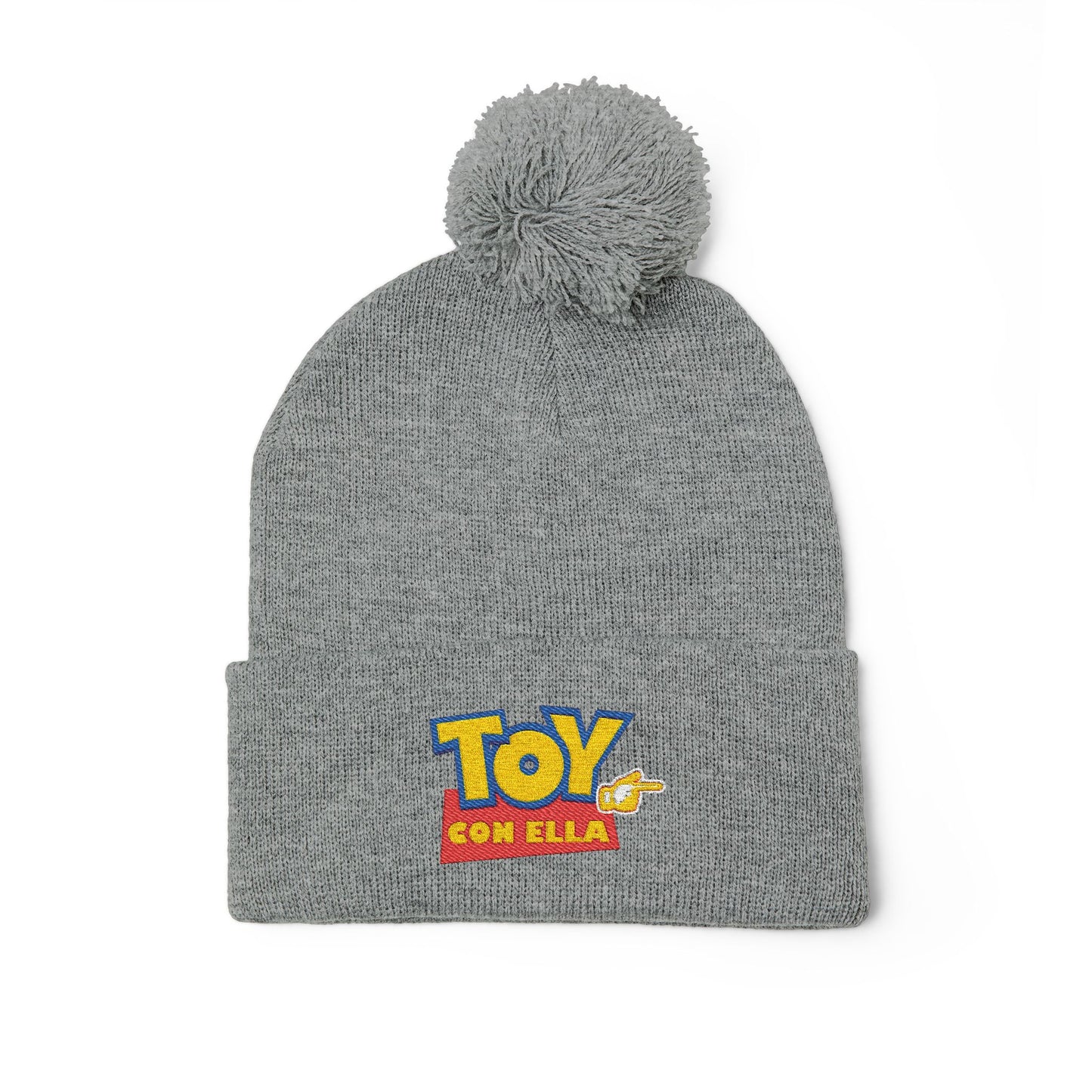 Toy Story Embroidered Pom-Pom Knit Cap Humor Cuffed Beanie – Warm, Soft & Sassy Winter Hat