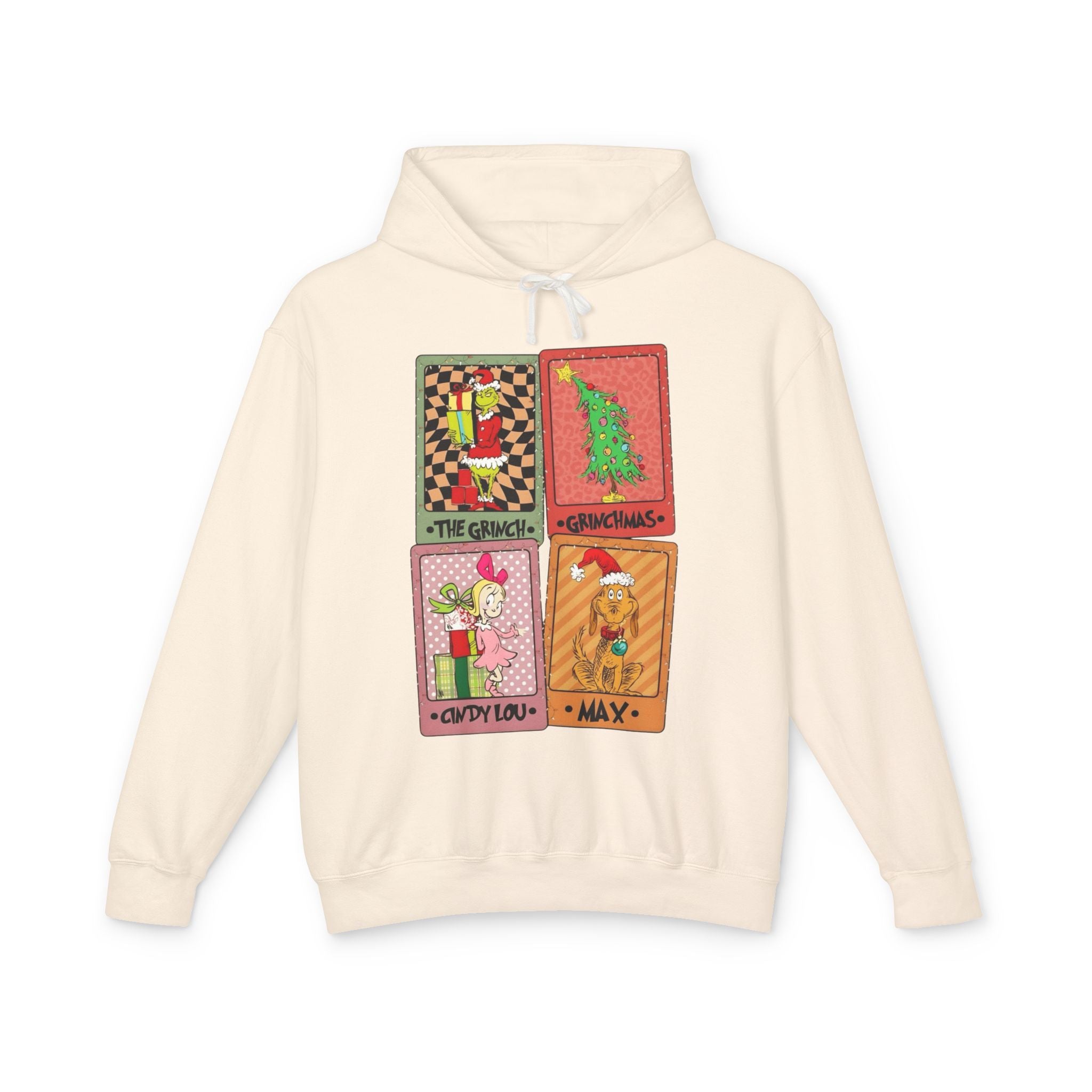 Grinchy Holiday Hoodie  'The Grinch' Christmas Cards Vintage Patch Pullover Cartoon Christmas T-shirts and Sweaters