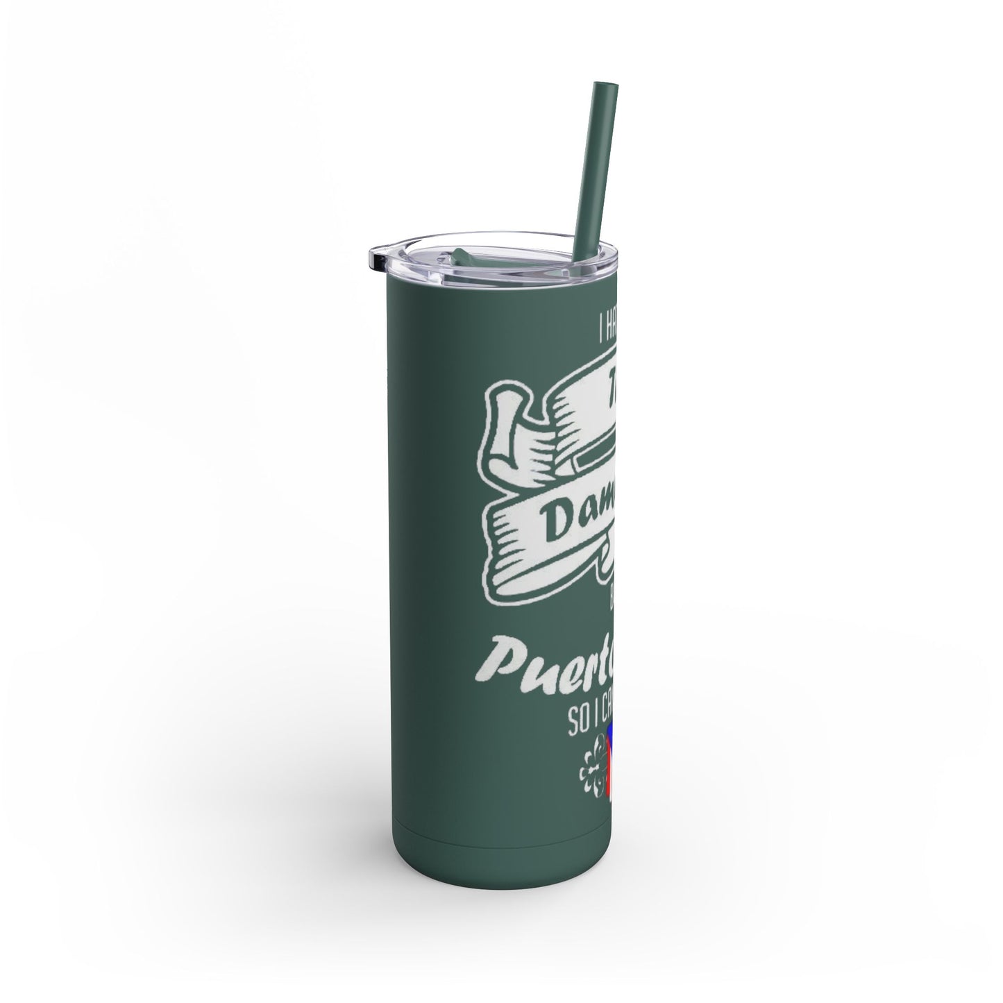 Puerto Rican Pride Skinny Matte Tumbler, 20oz | Perfect Gift for Afro-Latinx, Birthday, BBQ, Celebration, Fun Drinkware